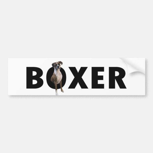Boxer Dog Bumpersticker - BOXER (Voorkant)