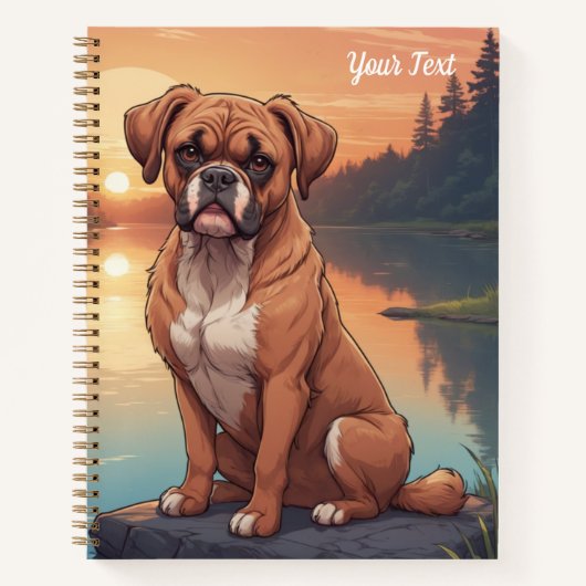 Boxer Dog by Lake Notitieboek (Voorkant)
