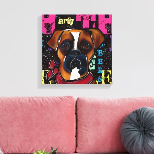 Boxer Dog Canvas Afdruk (Insitu (Woonkamer))