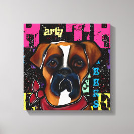 Boxer Dog Canvas Afdruk