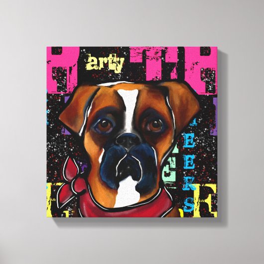 Boxer Dog Canvas Afdruk (Voorkant)