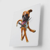 Boxer Dog Caricature Wall klok (Hoek)