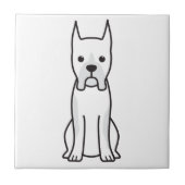 Boxer Dog Cartoon Tegeltje (Voorkant)