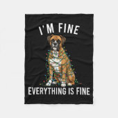 Boxer Dog Christmas I'm Fine Everything Is Fine  Fleece Deken (Voorkant)
