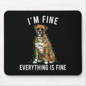 Boxer Dog Christmas I'm Fine Everything Is Fine  Muismat (Voorkant)