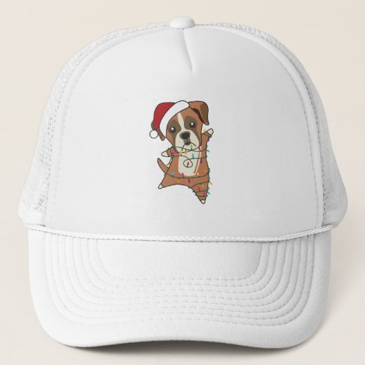 Boxer Dog Christmas Snow Winter Animals Dogs Trucker Pet (Voorkant)
