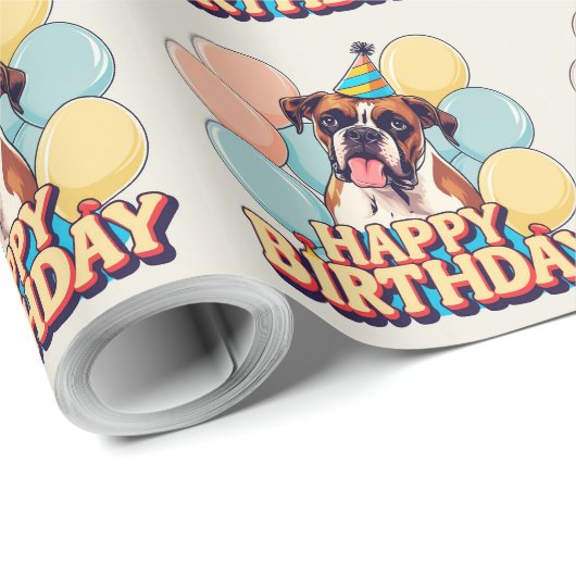 Boxer Dog Colorful Cadeaupapier (Rol Hoek)