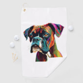 Boxer Dog Colorful Golfhanddoek (Insitu)