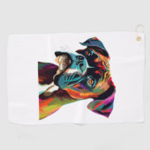 Boxer Dog Colorful Golfhanddoek (Horizontaal)