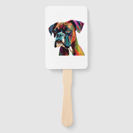 Boxer Dog Colorful Handwaaier (Voorkant)