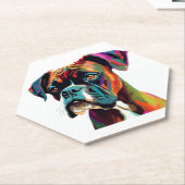 Boxer Dog Colorful Kartonnen Onderzetters (Schuin)
