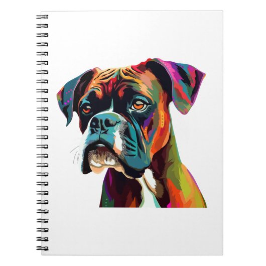 Boxer Dog Colorful Notitieboek (Voorkant)