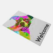 Boxer Dog Colorful Pop Art Deurmat (Schuin)