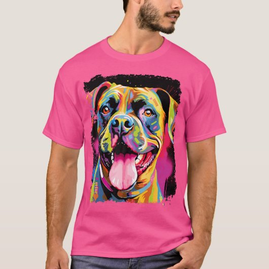 Boxer Dog Colorful T-shirt (Voorkant)