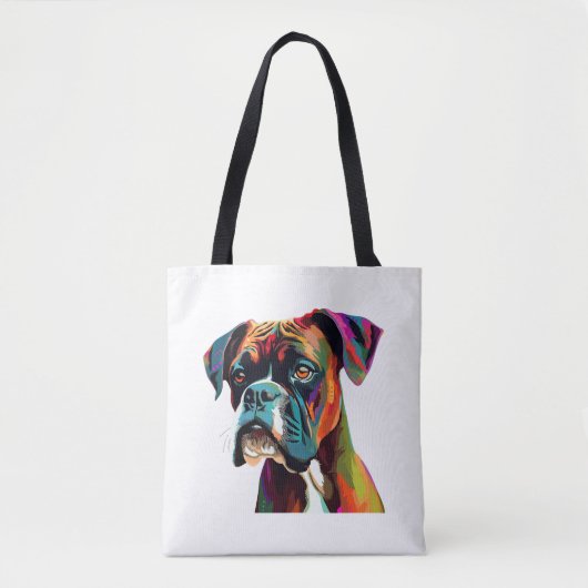 Boxer Dog Colorful Tote Bag (Voorkant)