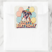 Boxer Dog Colorful Vierkante Sticker (Tas)