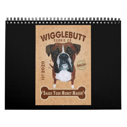 Boxer Dog Cookie Boxer Dog Lover Cute Boxer Kalender (Hoes)
