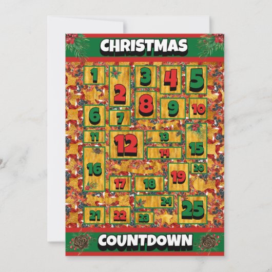 Boxer Dog Counting Kerstmis Advent Calendar Feestdagenkaart (Voorkant)