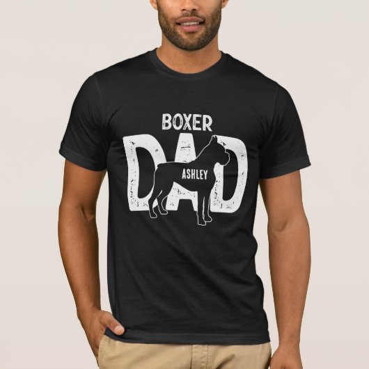 Boxer Dog Dad Puppy Dad T-shirt (Voorkant)