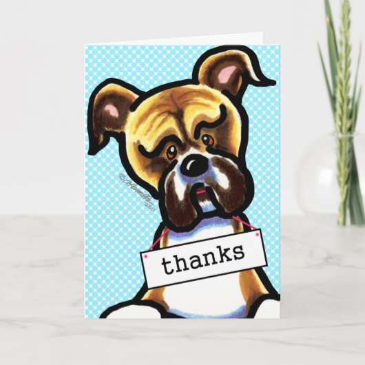 Boxer Dog Dank u Bedankkaart (Voorkant)