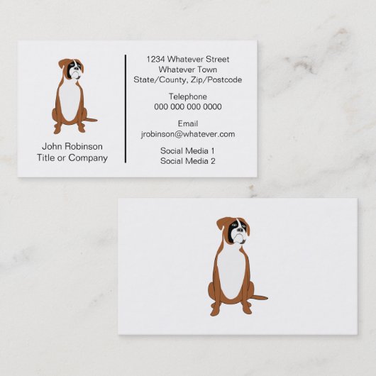 Boxer Dog Design Boarding Kennels Visitekaartje (Voorkant / Achterkant)