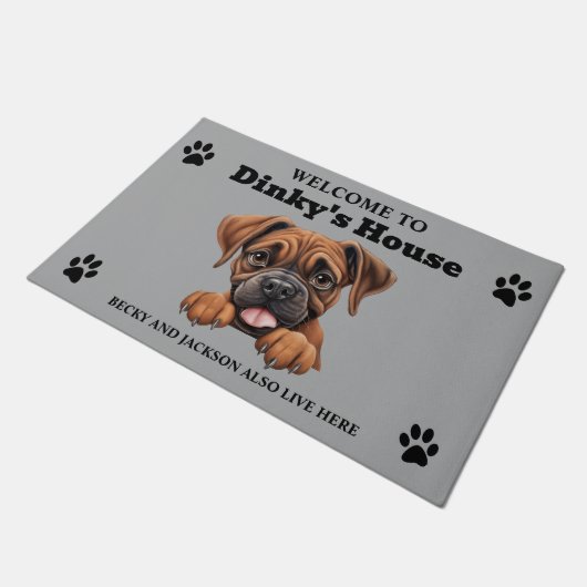 Boxer Dog Deurmat (Schuin)