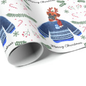 Boxer Dog die kerstfeestjes met kerst draagt Cadeaupapier (Rol Hoek)