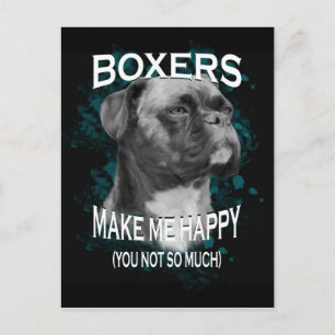 Boxer Dog Dierenvrienden Art Text Briefkaart