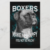 Boxer Dog Dierenvrienden Art Text Briefpapier (Voorkant)