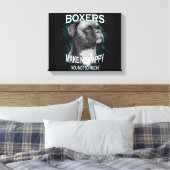 Boxer Dog Dierenvrienden Art Text Canvas Afdruk (Insitu (Slaapkamer))