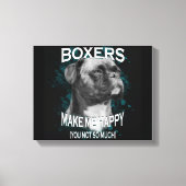 Boxer Dog Dierenvrienden Art Text Canvas Afdruk (Voorkant)