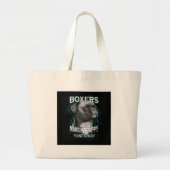 Boxer Dog Dierenvrienden Art Text Grote Tote Bag (Voorkant)