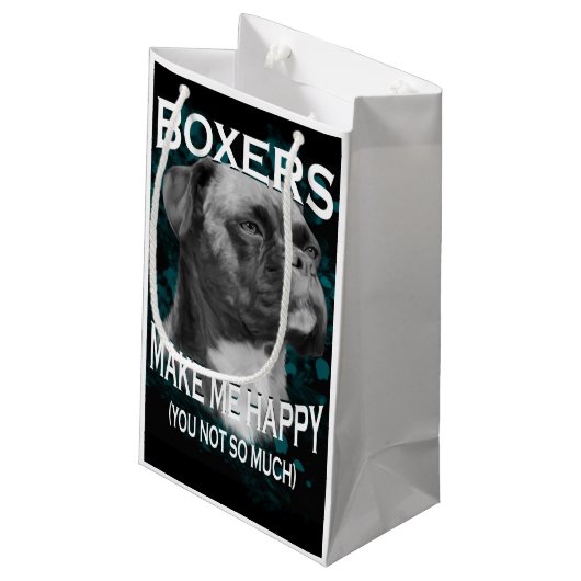 Boxer Dog Dierenvrienden Art Text Klein Cadeauzakje (Achterkant Gekanteld)