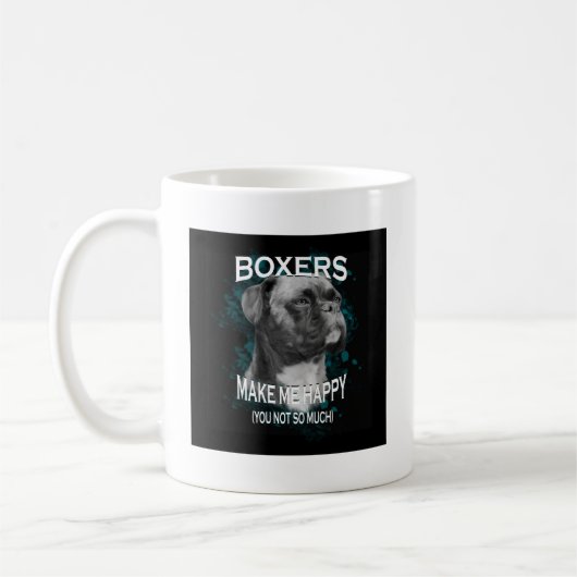 Boxer Dog Dierenvrienden Art Text Koffiemok (Links)