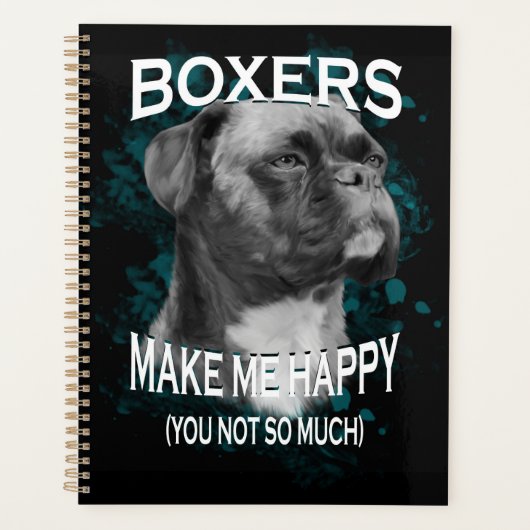 Boxer Dog Dierenvrienden Art Text Planner (Voorkant)