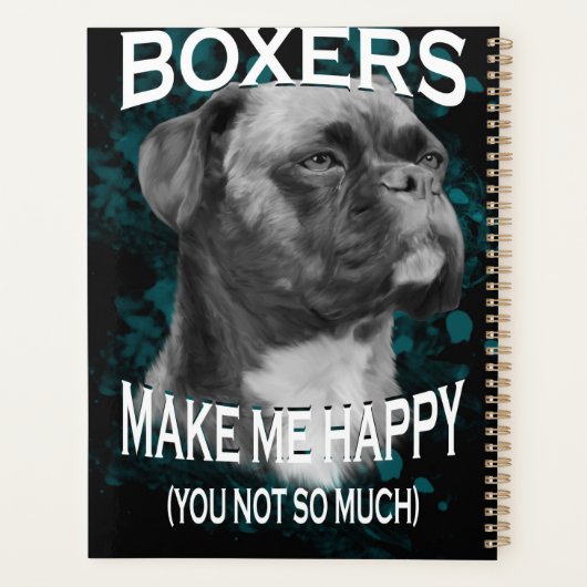Boxer Dog Dierenvrienden Art Text Planner (Achterkant)