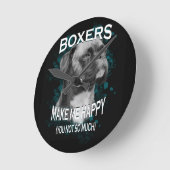 Boxer Dog Dierenvrienden Art Text Ronde Klok (Hoek)