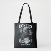 Boxer Dog Dierenvrienden Art Text Tote Bag (Voorkant)