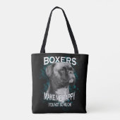 Boxer Dog Dierenvrienden Art Text Tote Bag (Achterkant)
