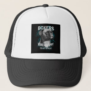 Boxer Dog Dierenvrienden Art Text Trucker Pet