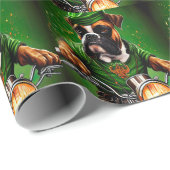Boxer Dog Driving Bike St. Patrick's Day Cadeaupapier (Rol Hoek)