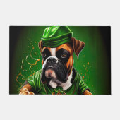 Boxer Dog Driving Bike St. Patrick's Day Deurmat (Voorkant)