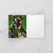 Boxer Dog Driving Bike St. Patrick's Day Kaart (Binnen)