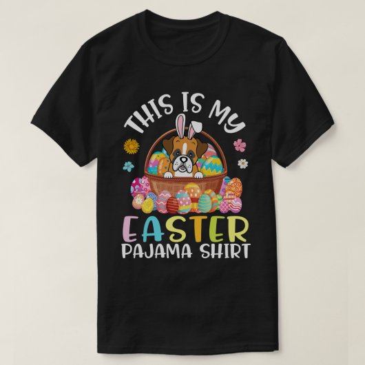 Boxer Dog Eggs Basket blij dat dit mijn afval is T-shirt (Design voorkant)