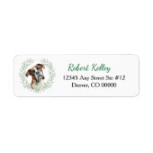 Boxer Dog Eucalyptus Leaf Wreath Etiket (Voorkant)