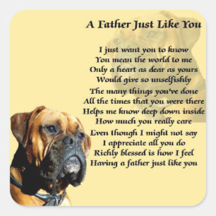 Boxer Dog Father Poem Stickers