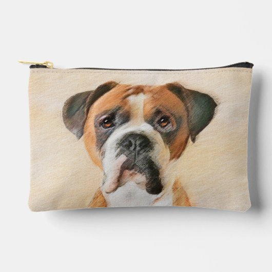 Boxer Dog Fawn Schilderij Uncropped Ear Schattigee Etui (Voorkant)