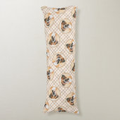 Boxer Dog Fawn Schilderij Uncropped Ear Schattigee Lichaamskussen (Voorkant Verticaal)