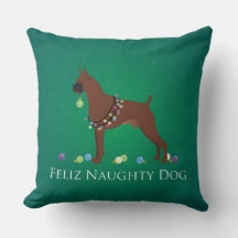 Boxer Dog Feliz Naughty Dog-kerstontwerp