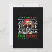 Boxer Dog Feliz Navidog Funny Kerstmis Kaart (Voorkant)